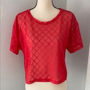 Victoria’s Secret Sport Sheer Red Workout Top